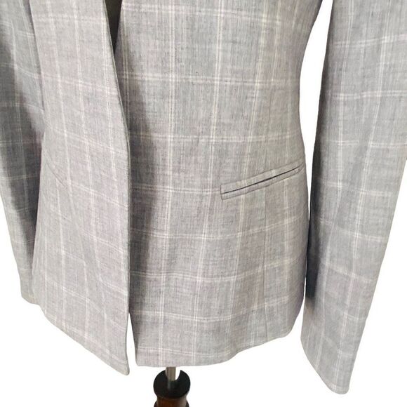 NWOT Tommy Hilfiger Womens Sz 2 Gray Plaid Blazer Lined Long  Career Wear, f23 - Picture 5 of 12
